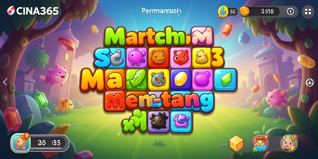 Tampilan gameplay CINA365 yang menarik dengan elemen Match-3.