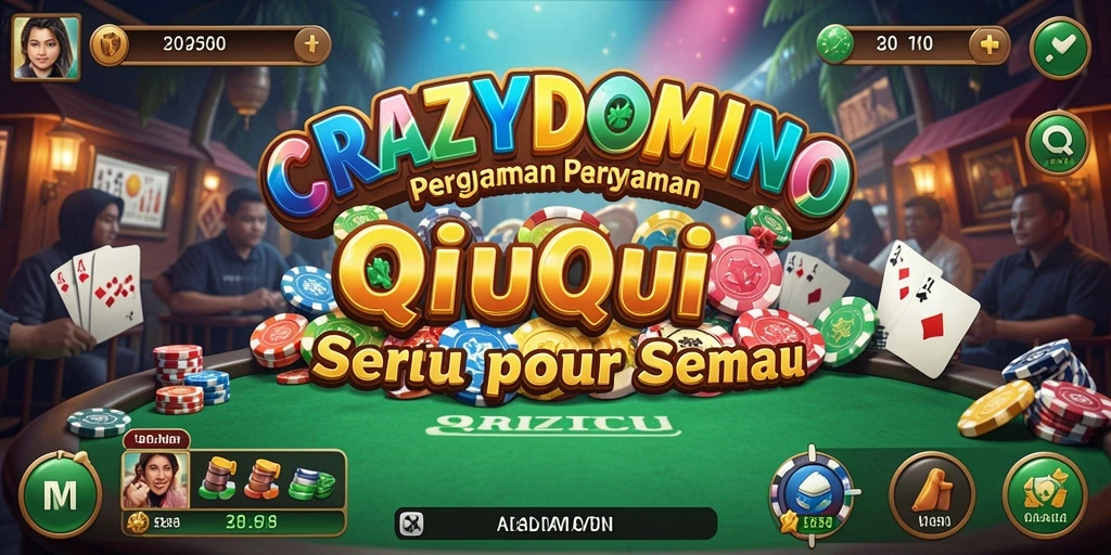 Screenshot gameplay CRAZYDOMINO menunjukkan keseruan bermain QiuQiu.