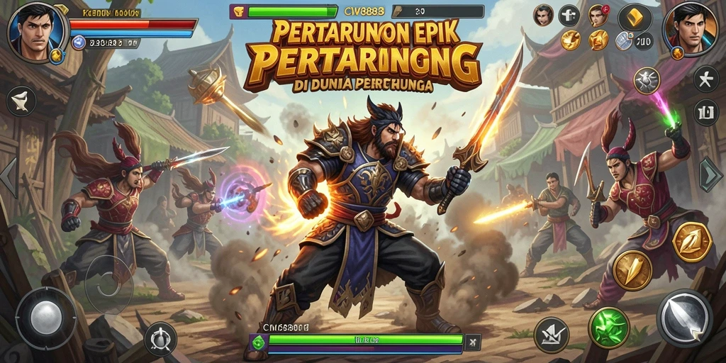 Screenshot gameplay CW8888 dengan aksi pertarungan mendebarkan.