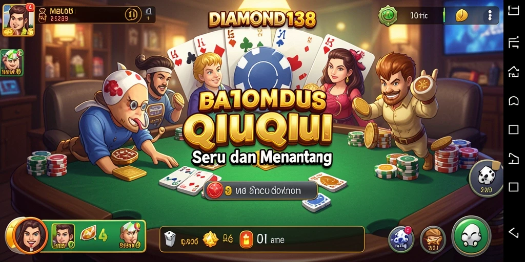 Screenshot utama menampilkan gameplay seru QiuQiu DIAMOND138.