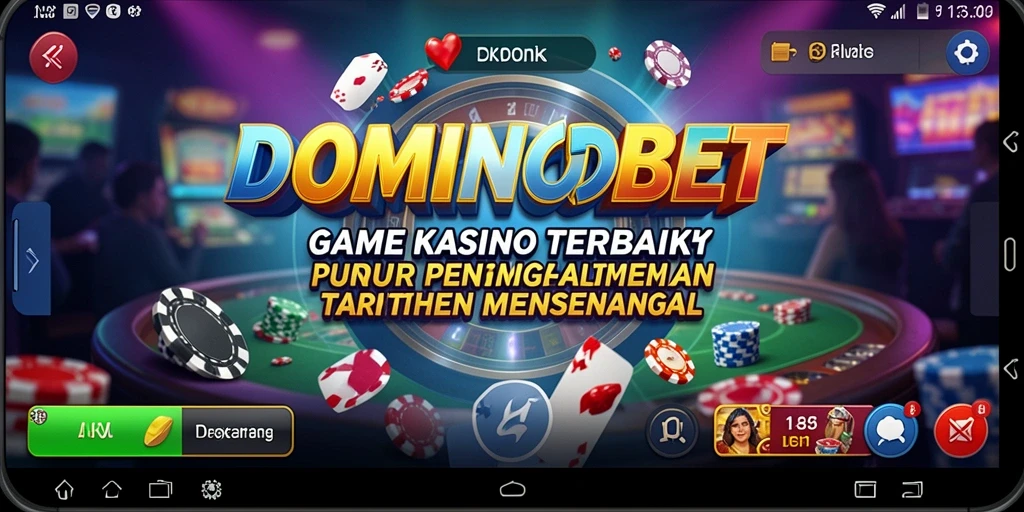 Screenshot menampilkan gameplay seru di aplikasi Kasino DOMINOBET.