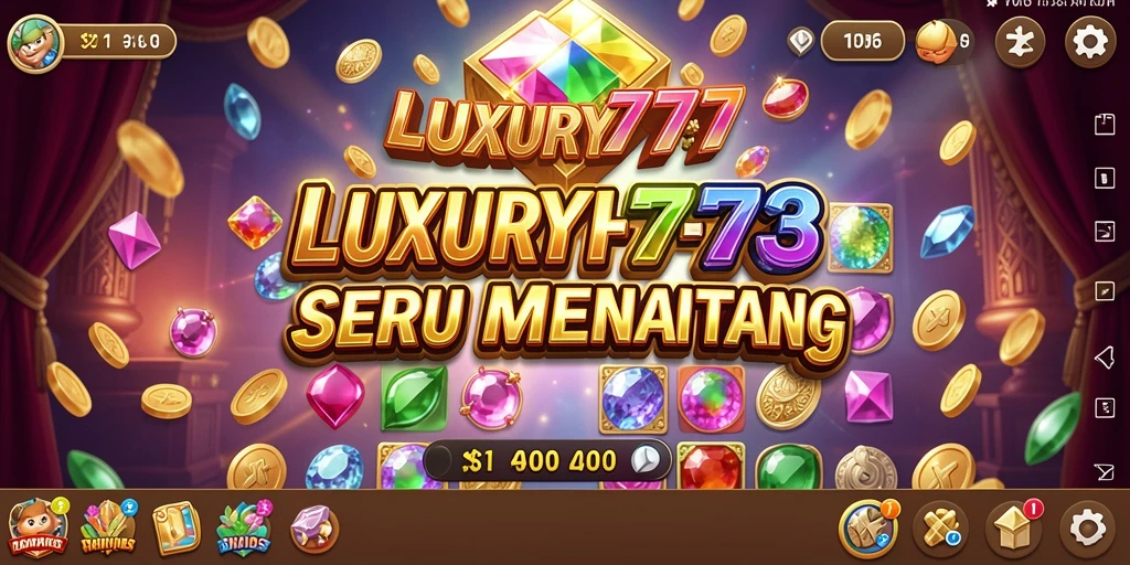 Tangkapan layar menampilkan gameplay seru LUXURY777 dengan kombinasi warna-warni.
