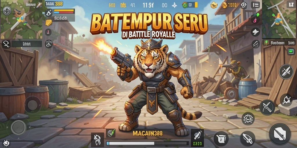 Screenshot menunjukkan aksi seru dalam gameplay Battle Royale.