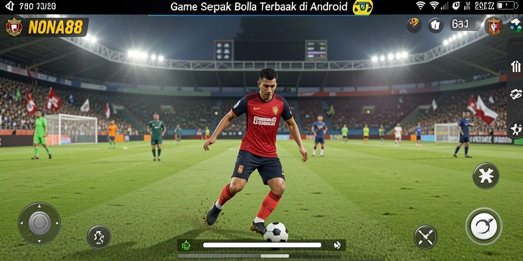 Screenshot NONA88 menampilkan aksi seru pertandingan sepak bola.