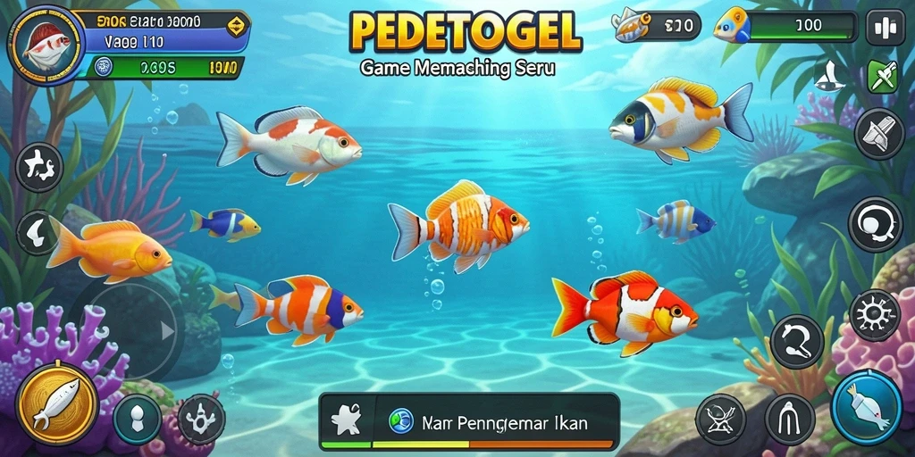 Screenshot gameplay PEDETOGEL yang menunjukkan pengalaman memancing yang seru.