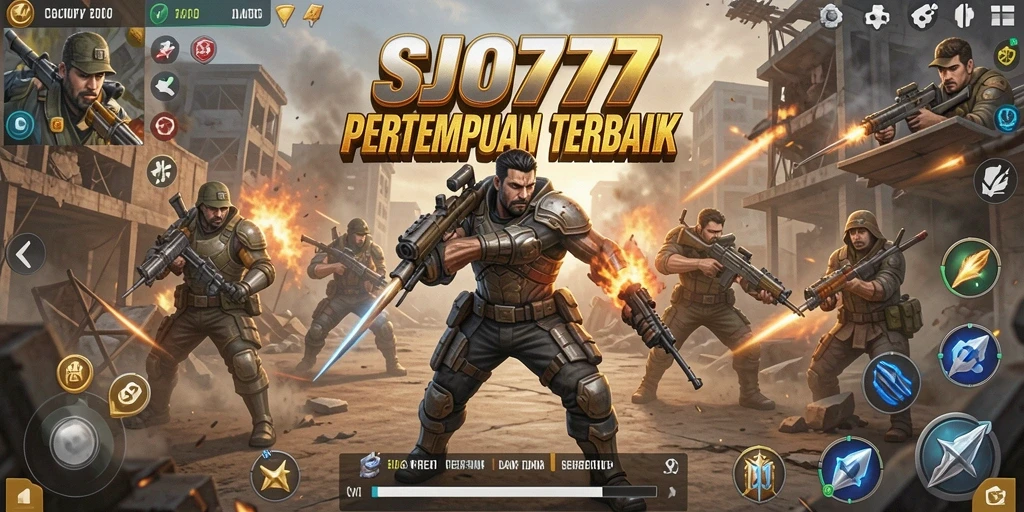 Tampilan layar gameplay SJO777 yang mendebarkan dalam pertempuran Battle Royale.