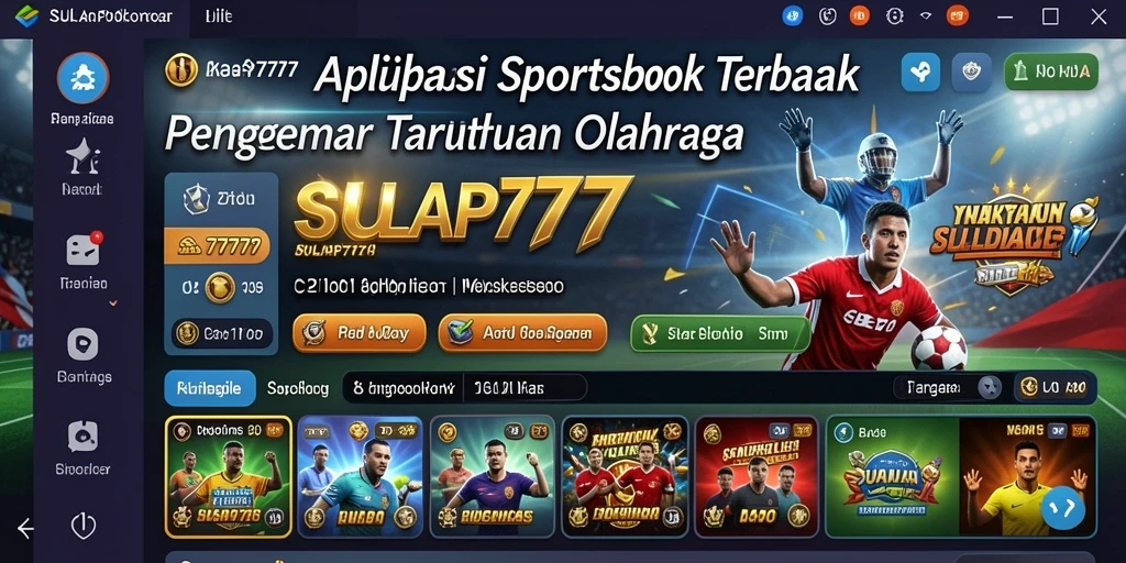 Tampilan antarmuka aplikasi SULAP777 yang menarik untuk taruhan olahraga.