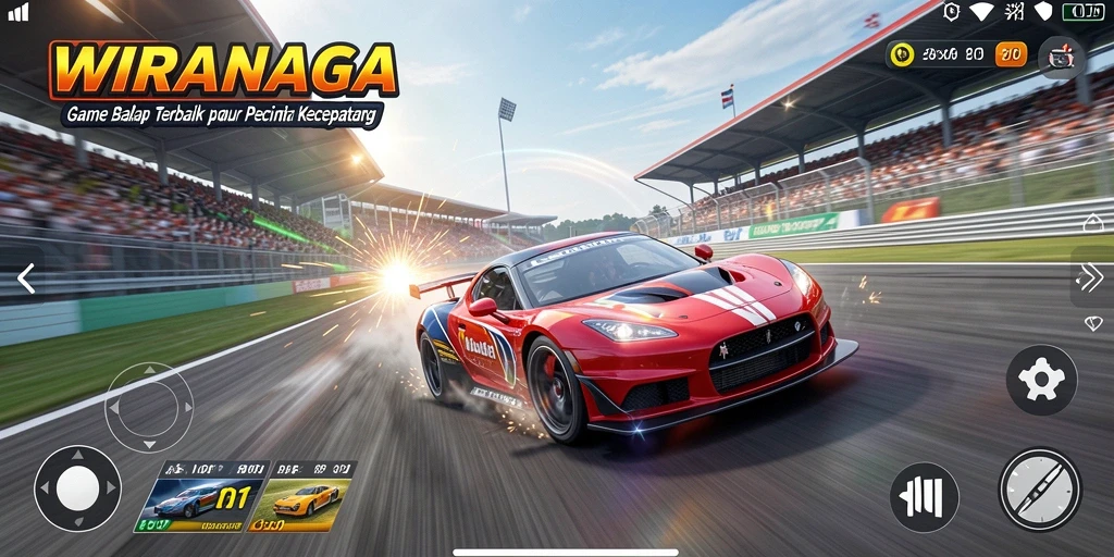 Gameplay seru WIRANAGA dengan balapan yang mendebarkan.